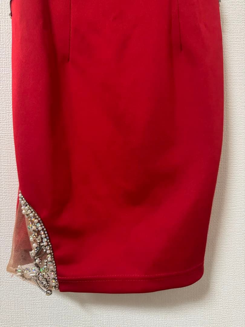 angelR エンジェルアール　赤　ドレス　ビジュー　S