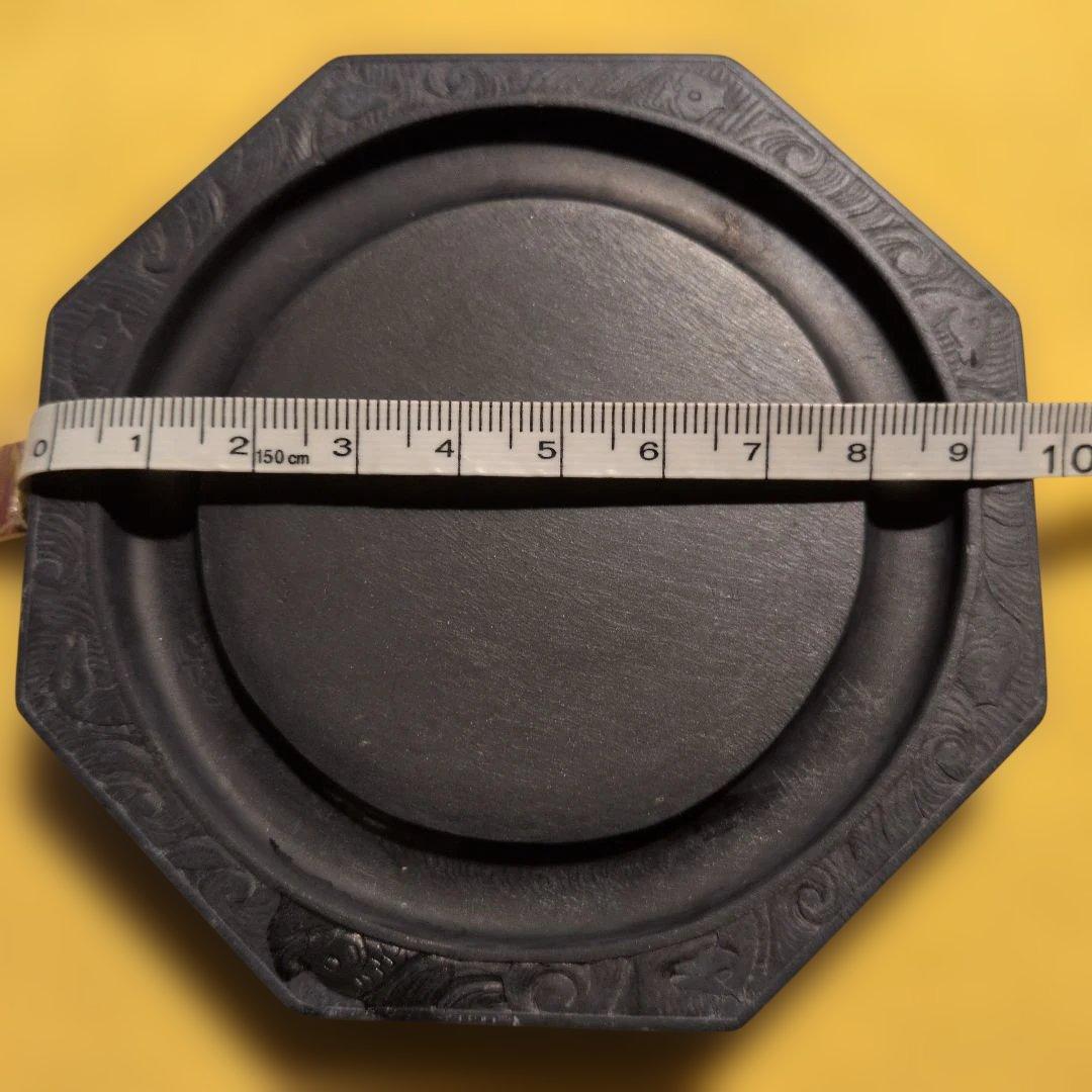 中国美術【八角形硯】馬＆魚 骨董　鑑賞