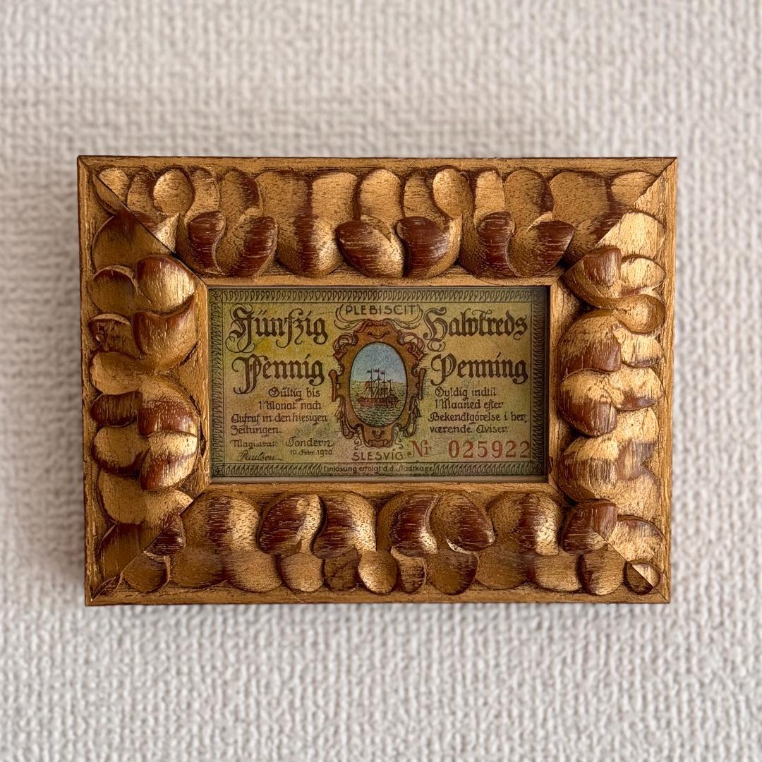 本物保証 アンティーク額装＋希少ノートゲルト5点セット ドイツ
