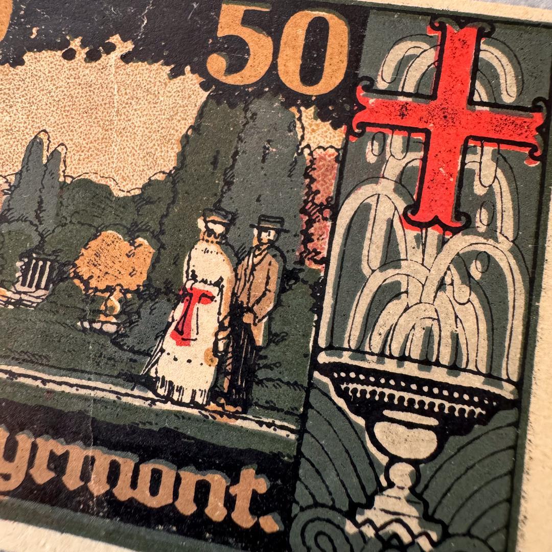 本物保証 アンティーク額装＋希少ノートゲルト5点セット ドイツ