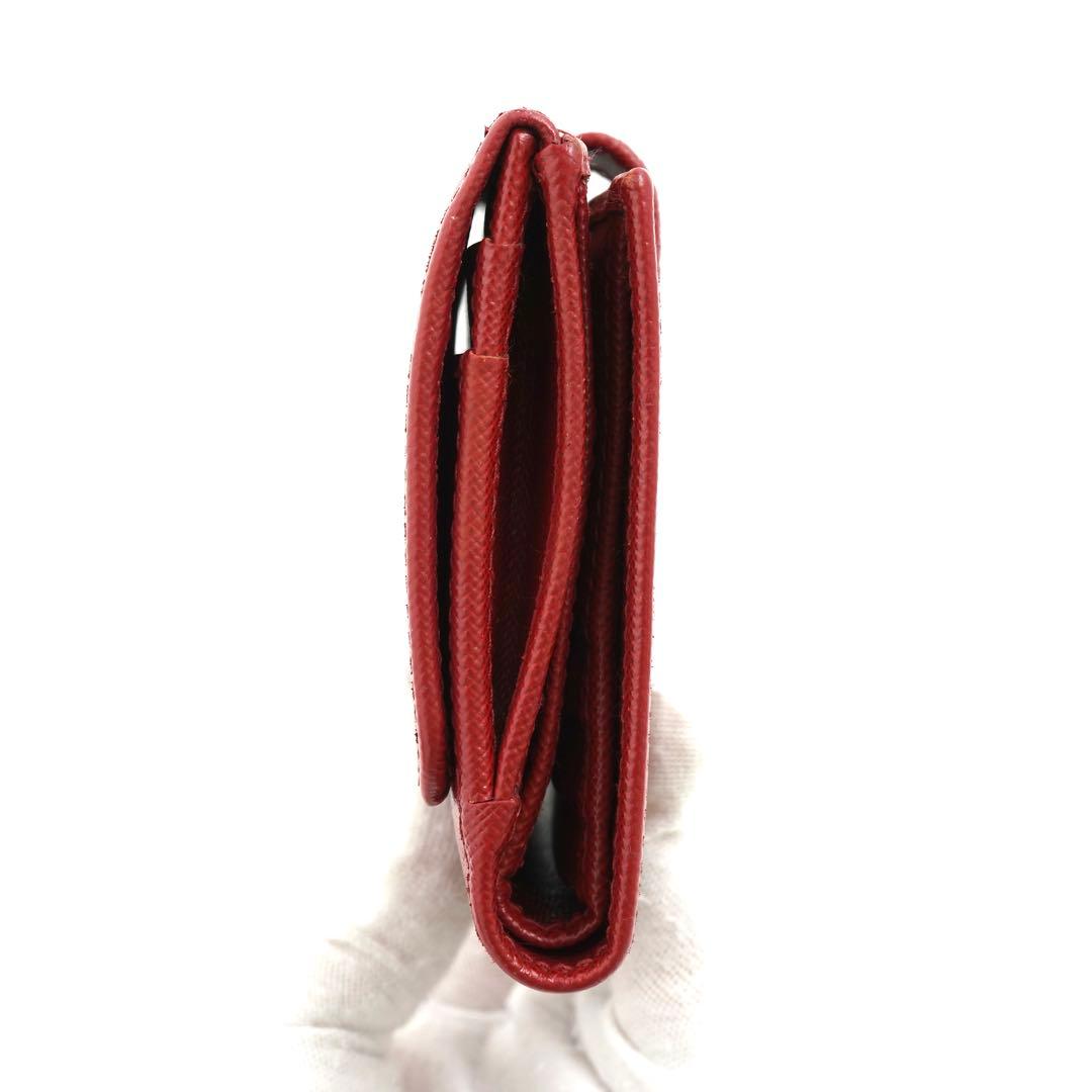 ✨新品未使用・箱付き✨　PRADA ミニ財布　サフィアーノレザー　二つ折り　赤色