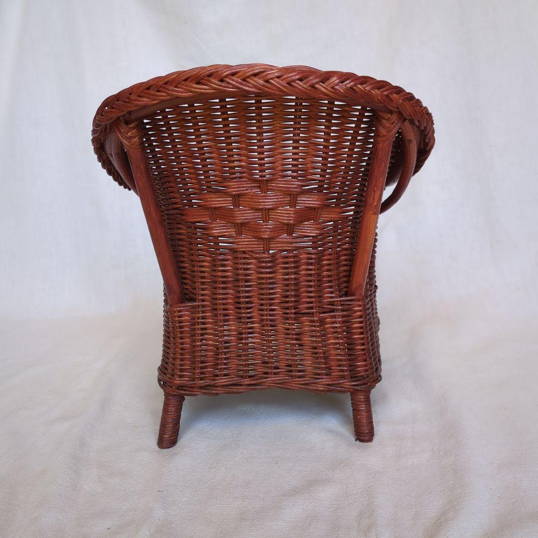 フランスアンティーク ドールチェア ② ローズマダー ラタン