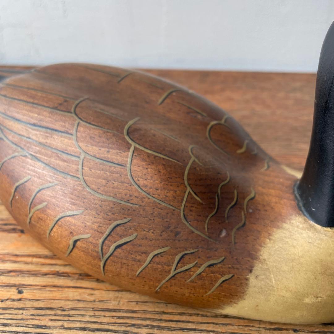 カナダグース USA メイン州 木製 デコイ 1984年製 バードオブジェ 鴈