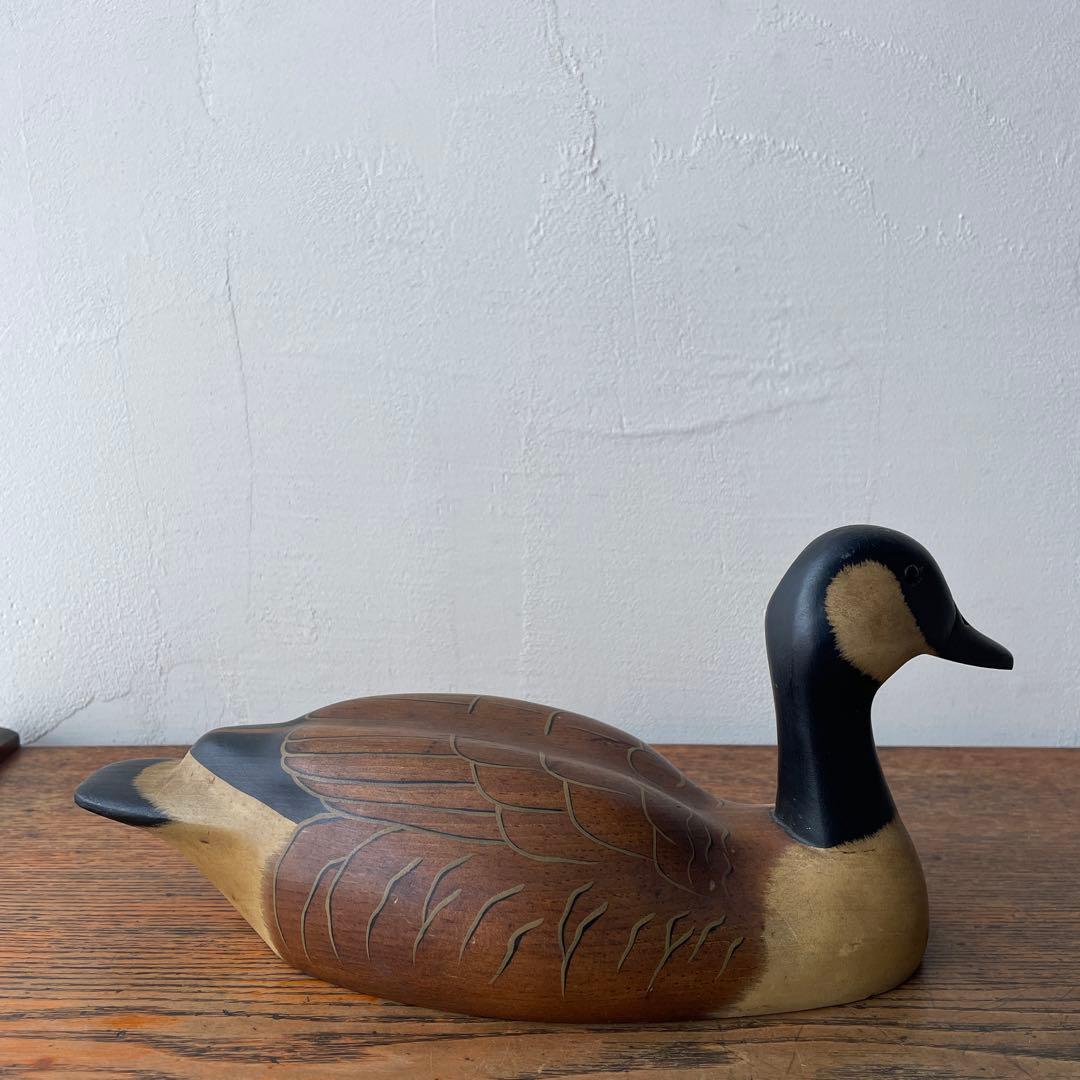 カナダグース USA メイン州 木製 デコイ 1984年製 バードオブジェ 鴈