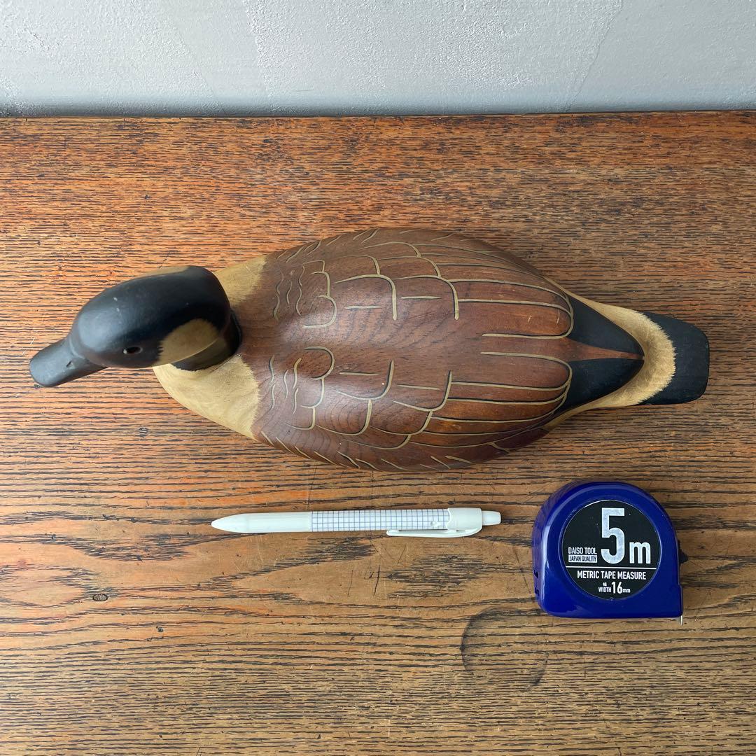 カナダグース USA メイン州 木製 デコイ 1984年製 バードオブジェ 鴈