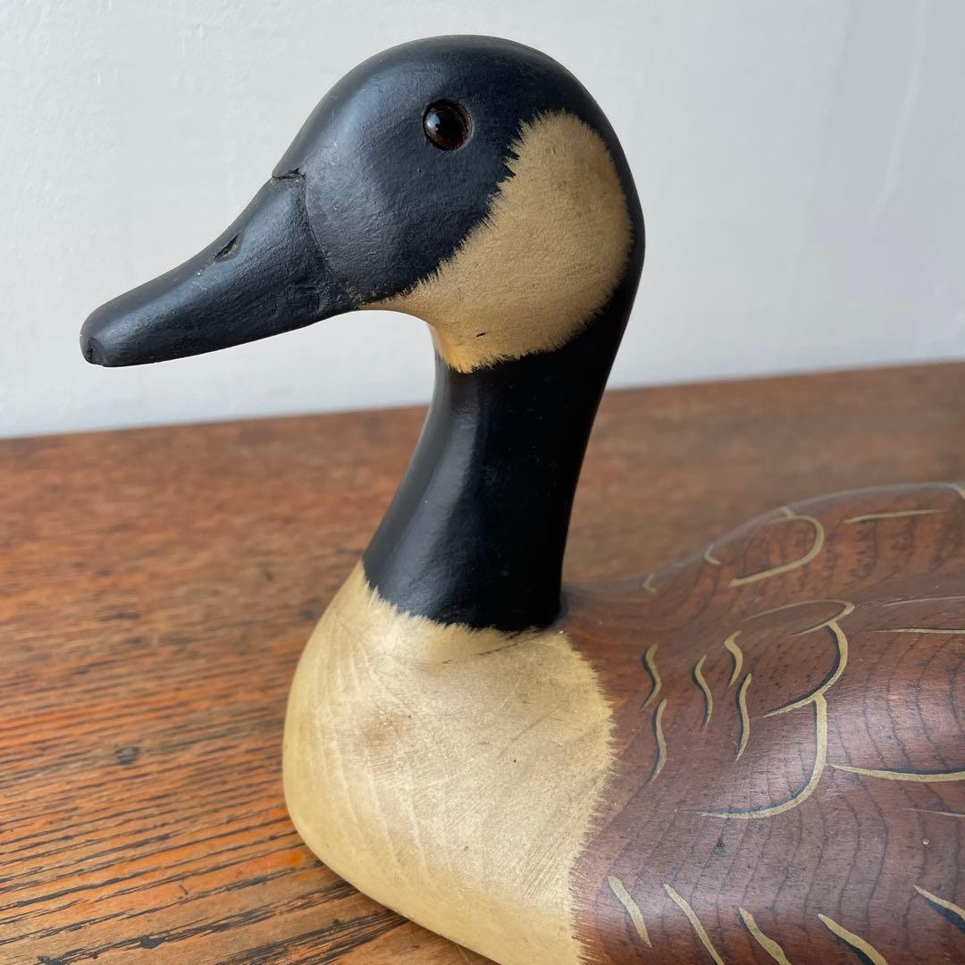 カナダグース USA メイン州 木製 デコイ 1984年製 バードオブジェ 鴈