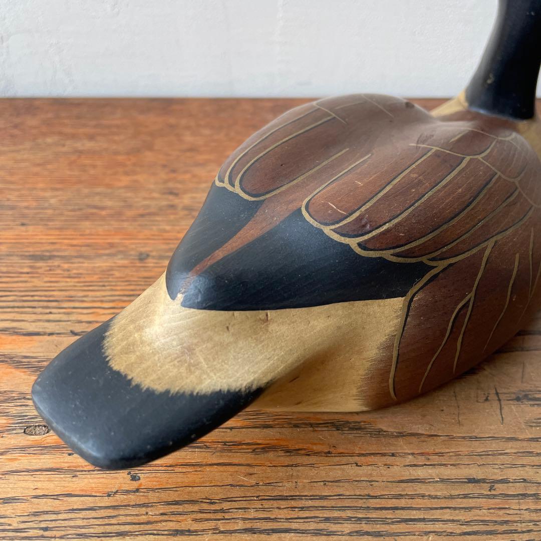 カナダグース USA メイン州 木製 デコイ 1984年製 バードオブジェ 鴈