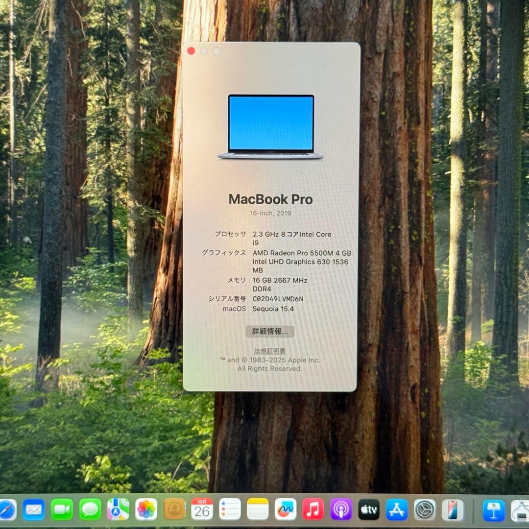 MacBook本体 MacBook Pro 16 (2019) Core i9/16GB/1TB