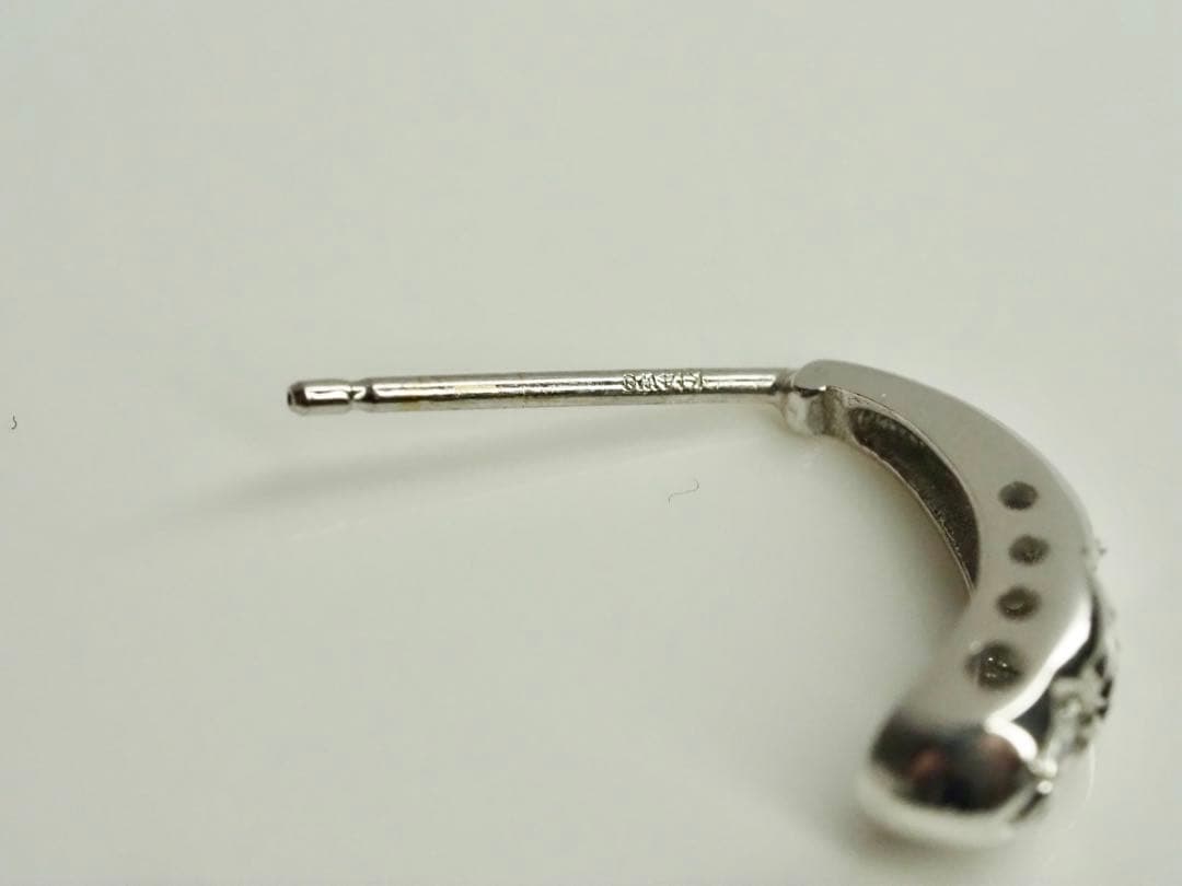 K14WG 天然ダイヤモンド デザインピアス