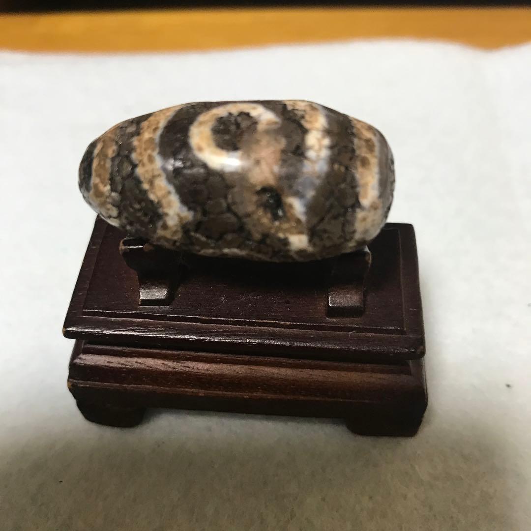 超激レア珍品‼︎ 古代老礦石　たまご型蓮花三眼天珠　マニア向け　フジヤマ