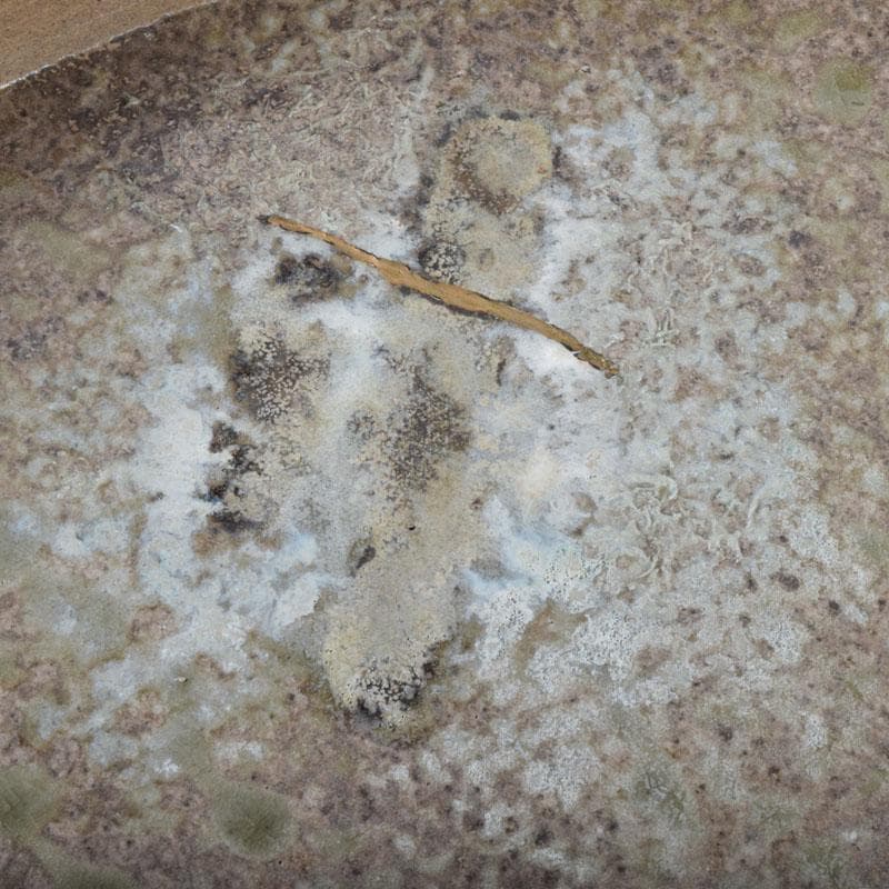 和食器　焼〆　南蛮皿　大皿　在銘　共箱　N　8740A