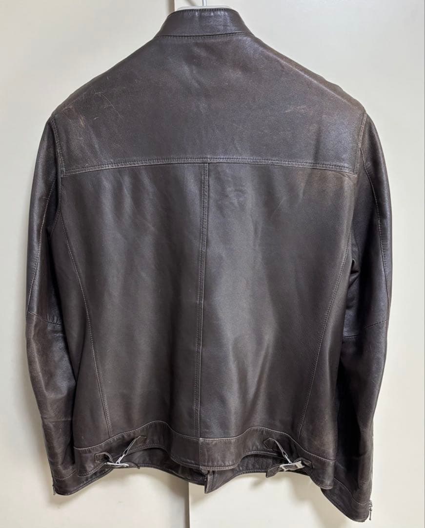 バーバリーブラックレーベル　羊革　シングルライダースジャケット　L 三陽商会