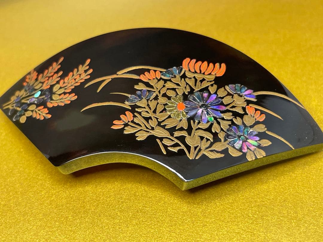 【セール】本べっ甲　帯留め　螺鈿蒔絵　未使用　※匿名発送