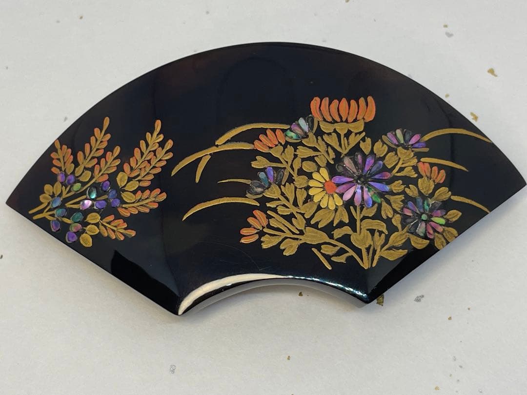 【セール】本べっ甲　帯留め　螺鈿蒔絵　未使用　※匿名発送