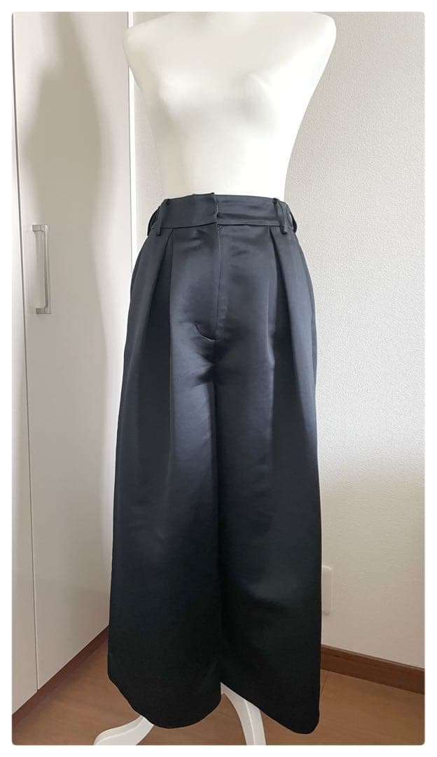 Heve ガウチョパンツ 黒 ウエストゴム