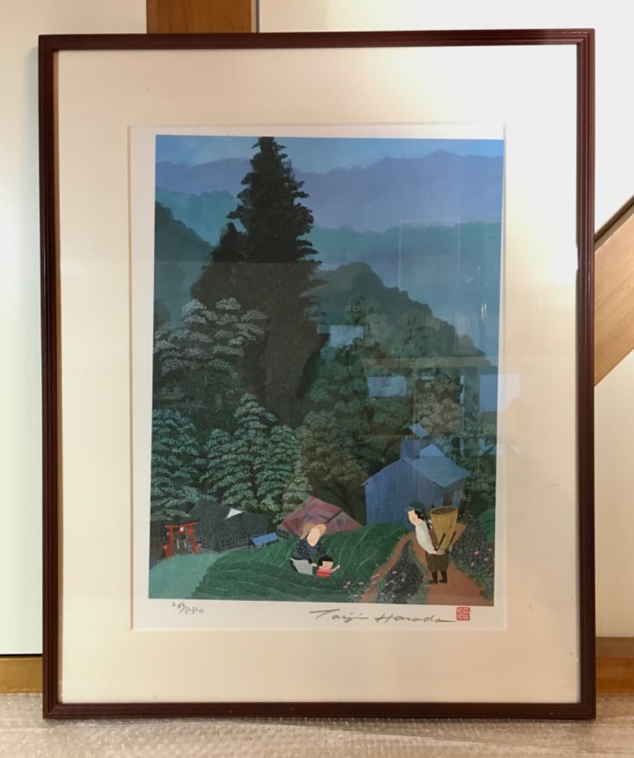 ○原田泰治 ふるさとの四季 夏 第Ⅴ集 1989年 4枚組の内の一枚 額装済み！