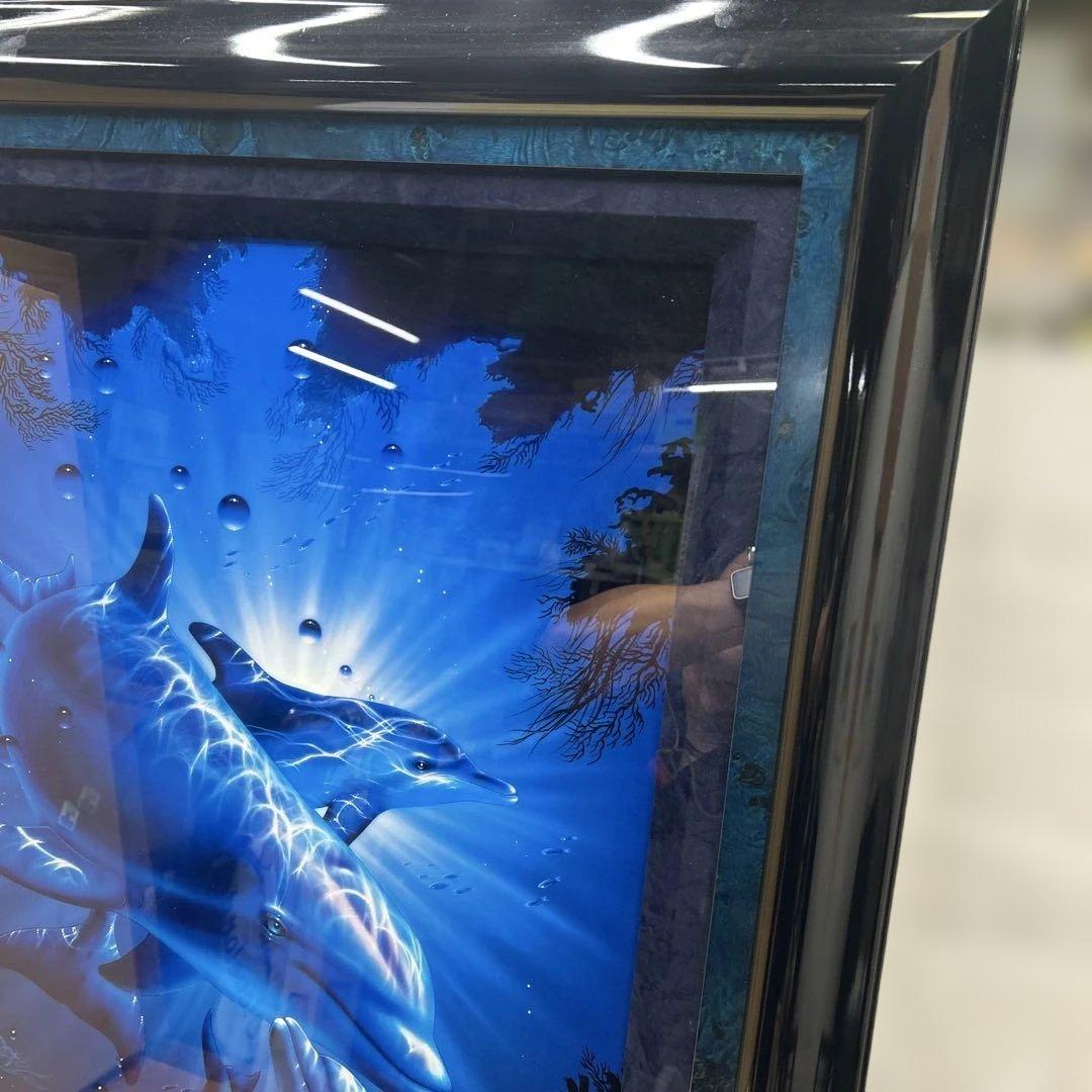 6329 ラッセン●シークレット リーフ イルカ サイン入り マリンアート