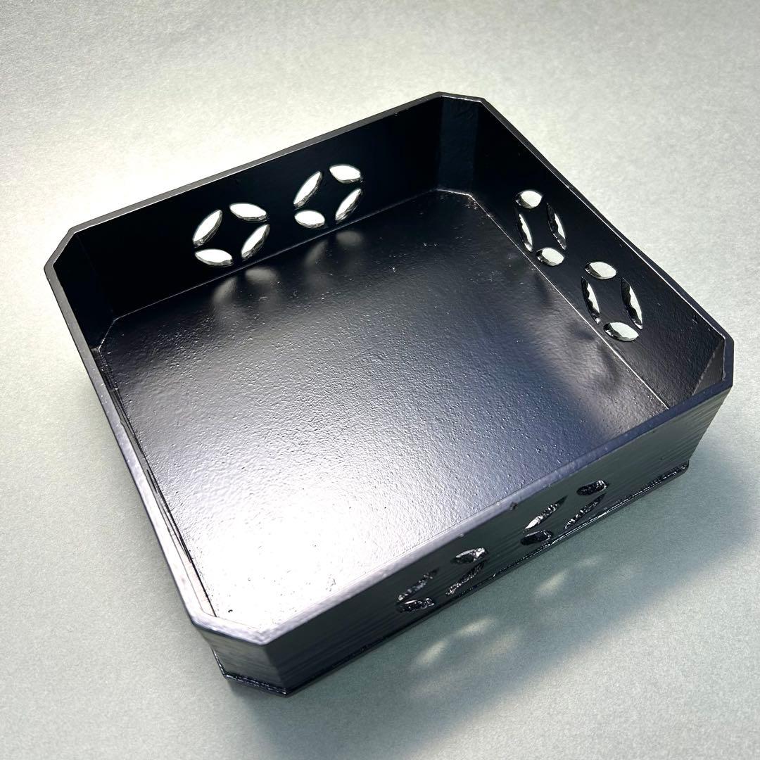 縁高　五段　『一閑塗　七宝四方透かし』　漆器　重箱　菓子器　茶道具　茶道　工芸品