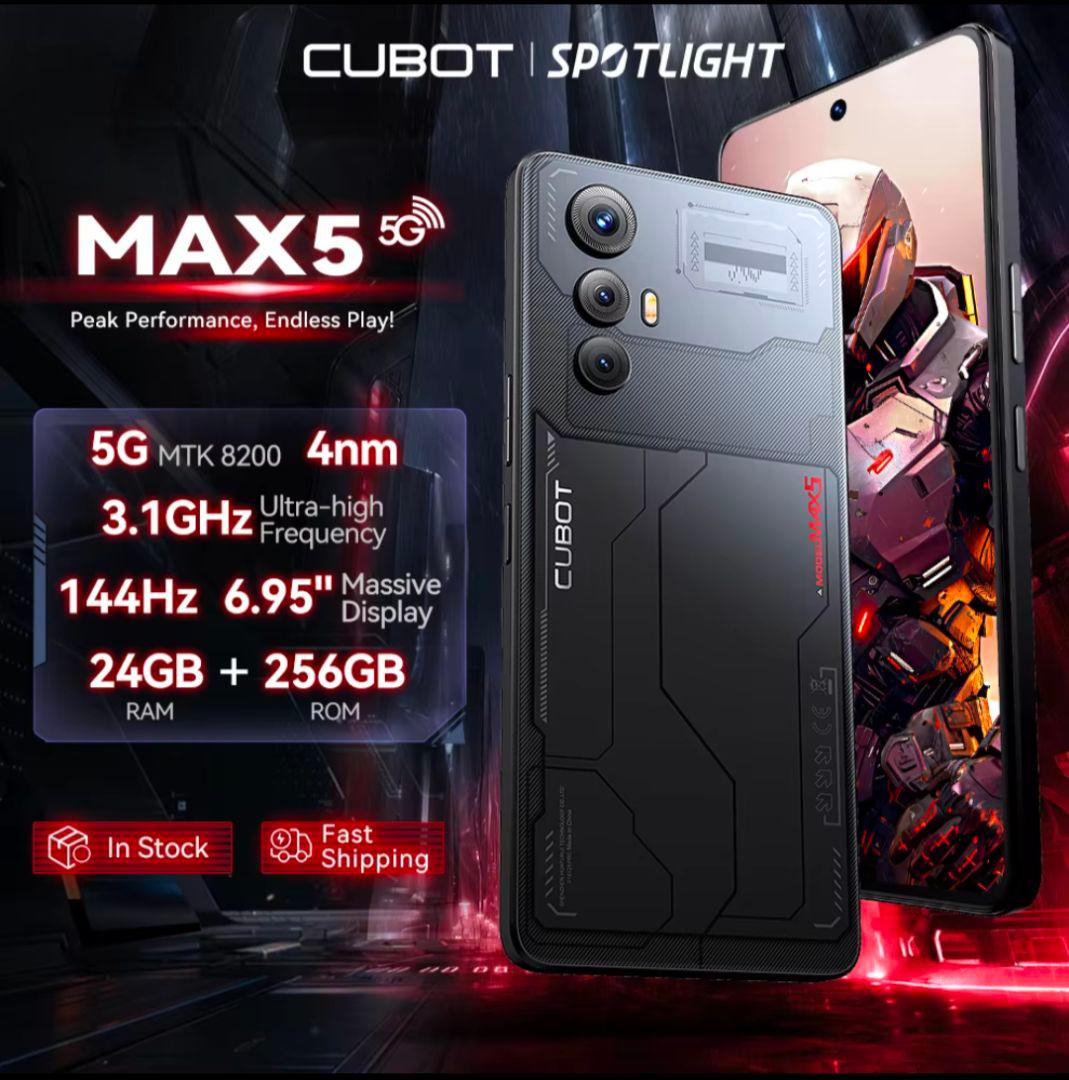 【CUBOT】MAX5 5G ホワイト 12GB+256GB（新品）ゲーミング