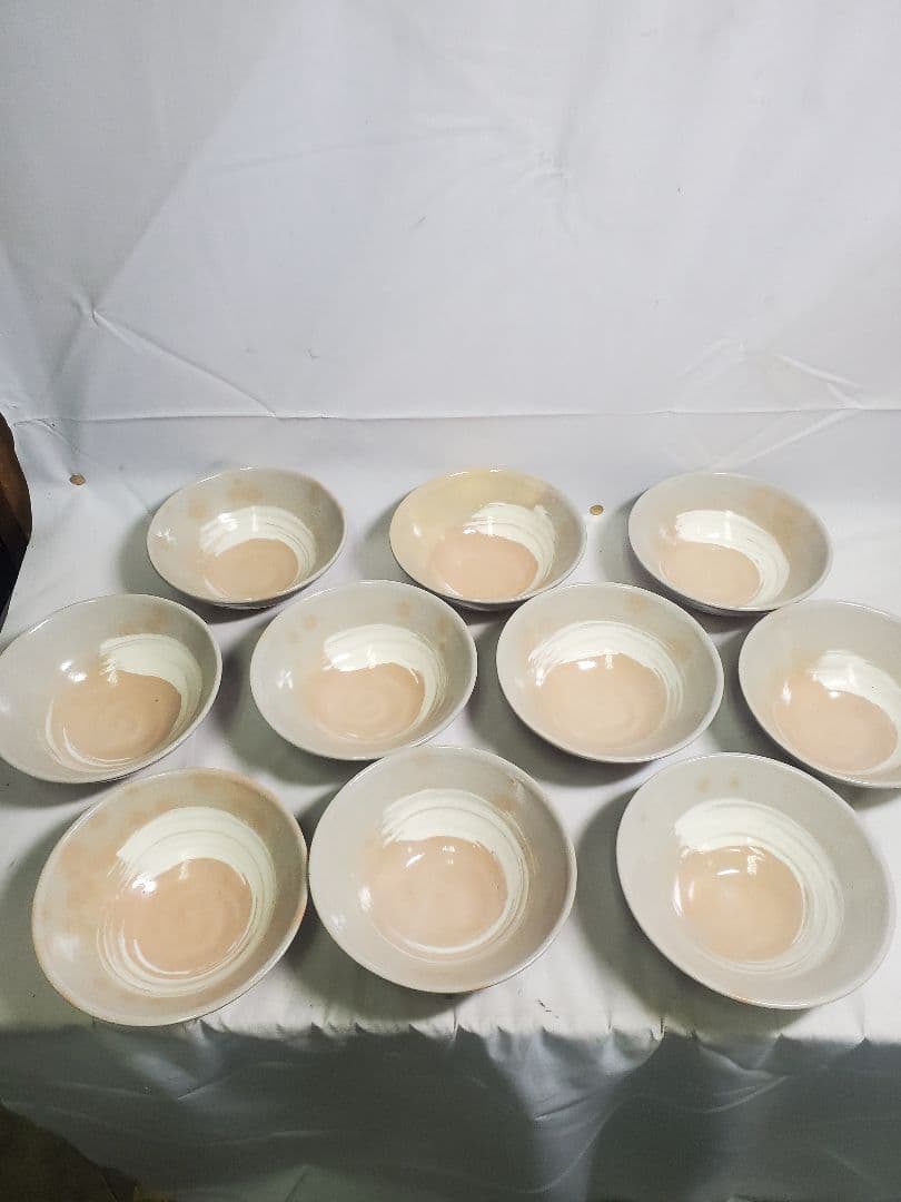 長期保管品　茶道　抹茶茶碗　萩焼　数茶碗　十碗　紙箱入　現状で