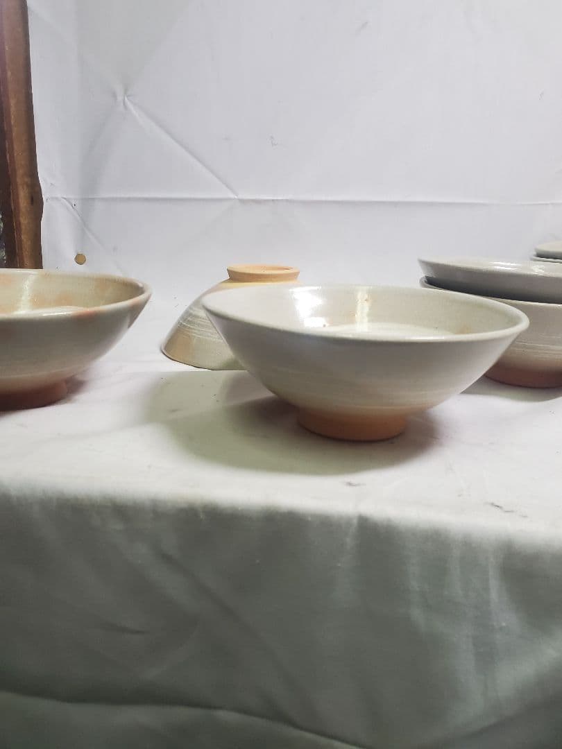 長期保管品　茶道　抹茶茶碗　萩焼　数茶碗　十碗　紙箱入　現状で