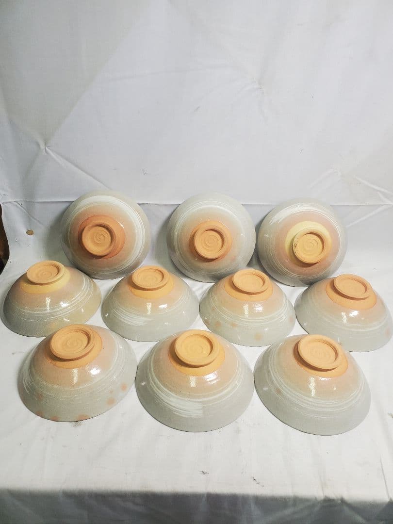 長期保管品　茶道　抹茶茶碗　萩焼　数茶碗　十碗　紙箱入　現状で