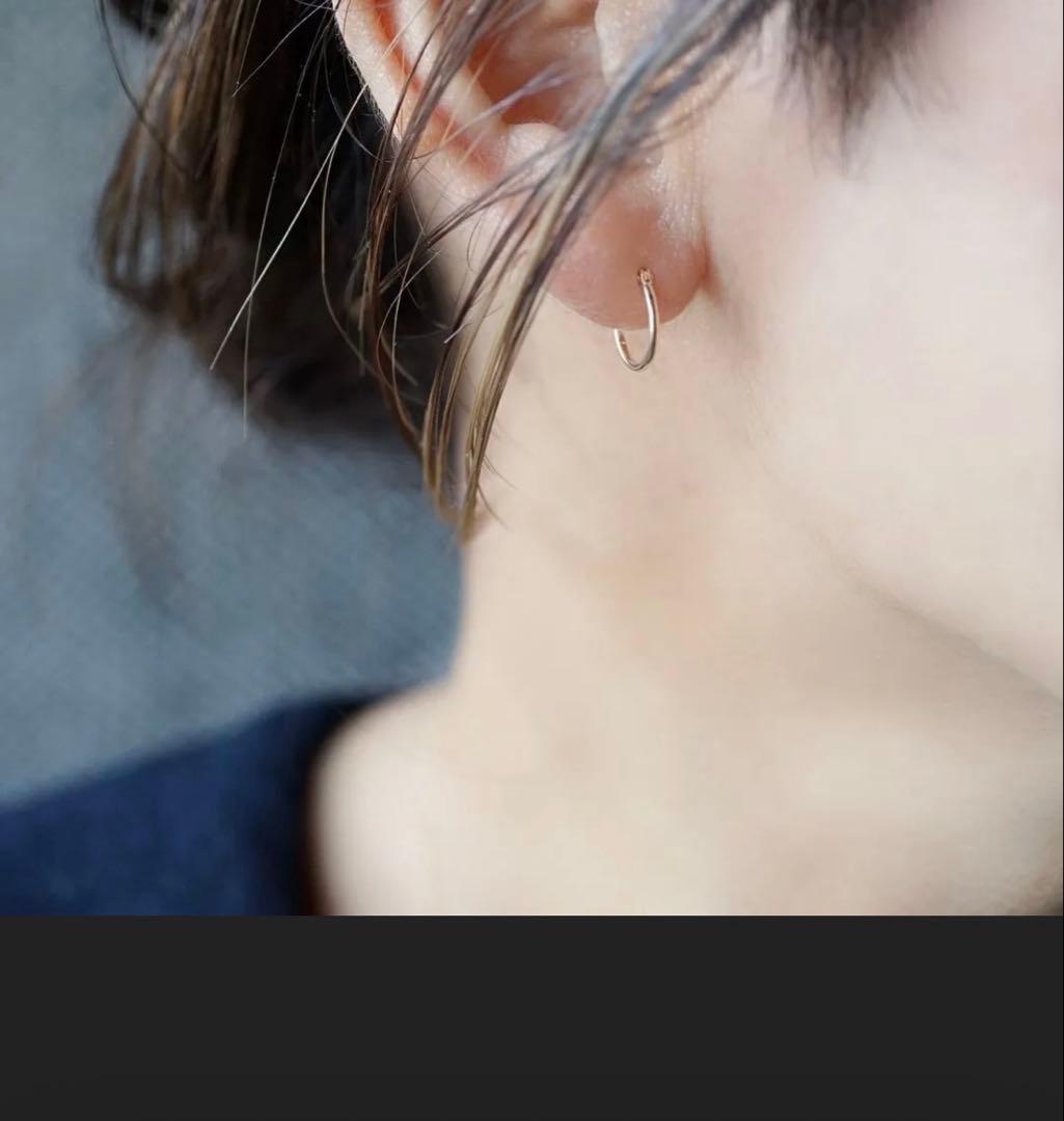 K10 10金 ゴールド極小 シンプル フープピアス