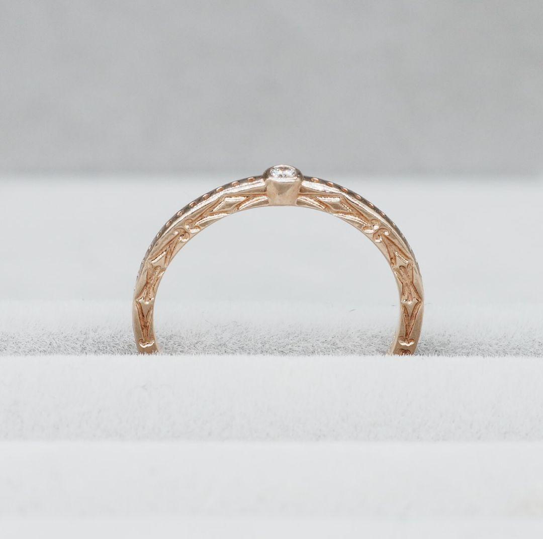 agete アガット K10 ダイヤモンド ピンキーリング