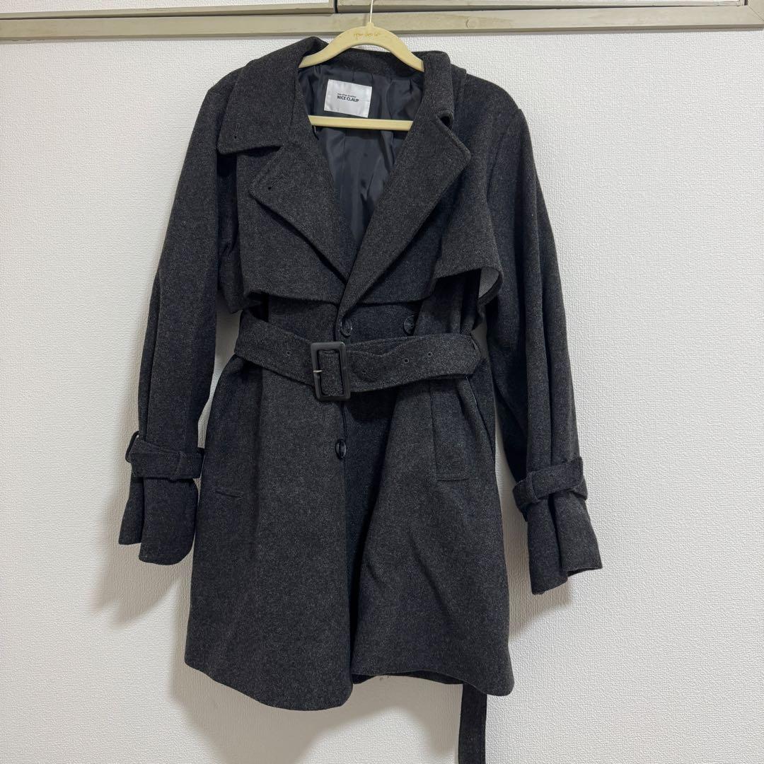 2way/スタンドカラーミドルコート NICE CLAUP