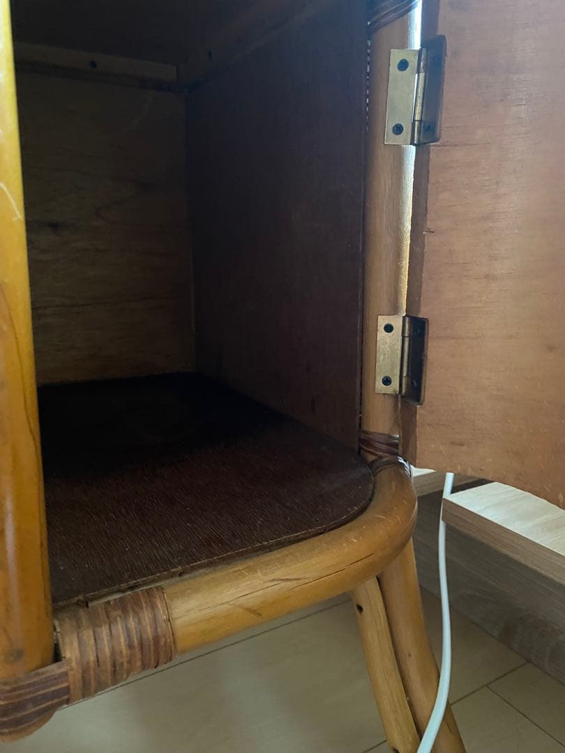 ラタン ドレッサー 大きな鏡付き