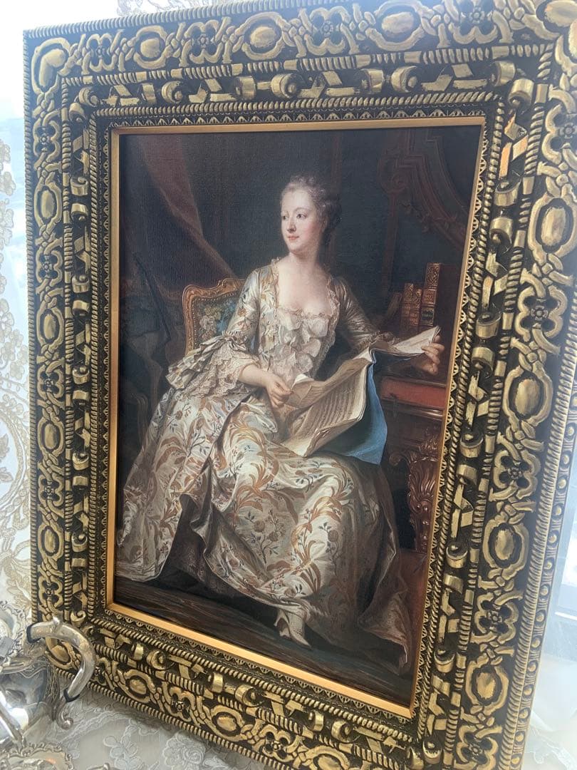 【名画複製】ポンパドゥール夫人肖像画 François Boucher作 大額装