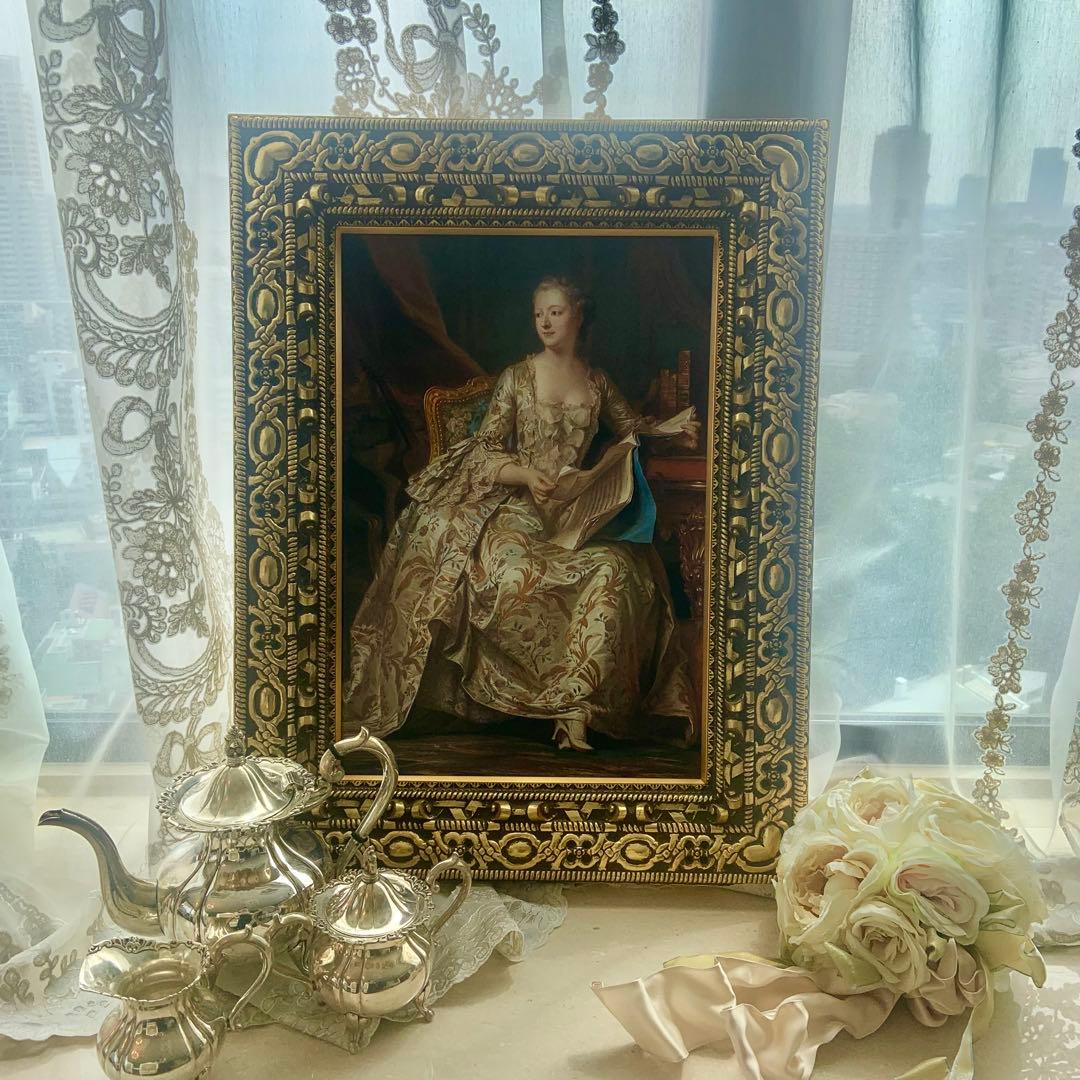【名画複製】ポンパドゥール夫人肖像画 François Boucher作 大額装