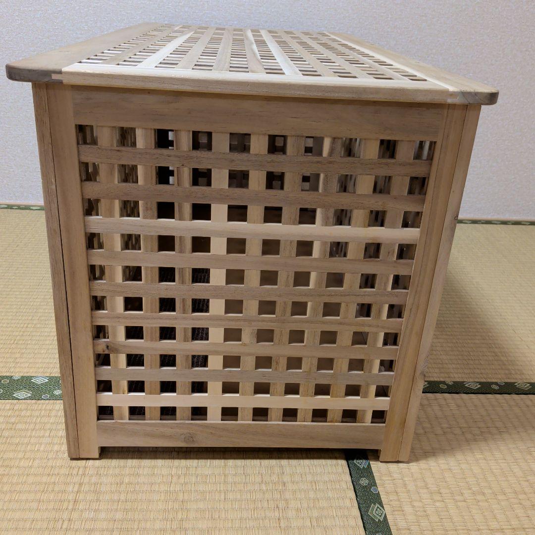 イケア　IKEA　リビングテーブル 収納付き　アカシア材　98x50 cm