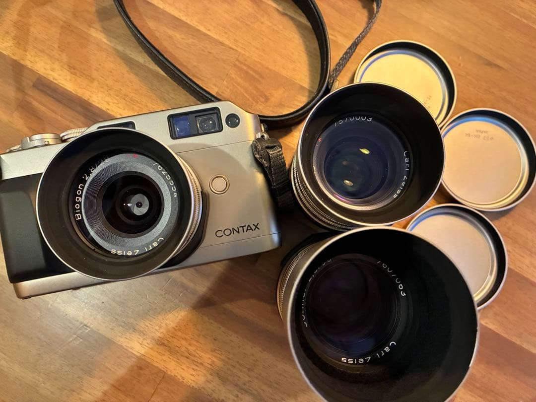 CONTAX G1 フィルムカメラ　名品Gレンズ３本　SET＋CR-2電池2本