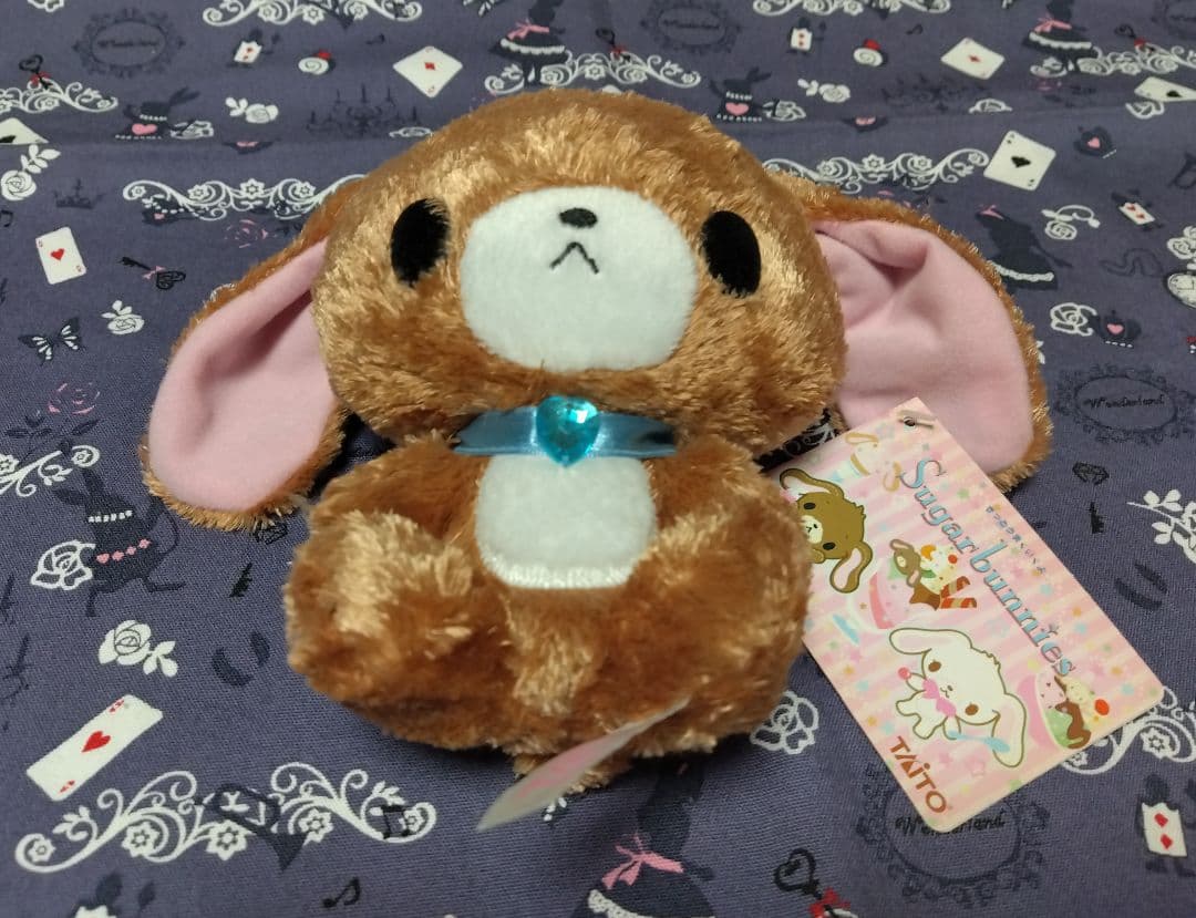 シュガーバニーズ　クリアアクセサリーぬいぐるみ　くろうさ　当時物