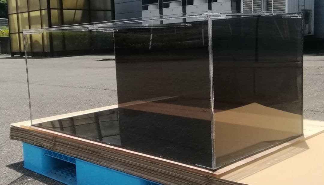 アクリル水槽 二面黒 W1200 D600 H450 ワンオフ 佐川急便発送