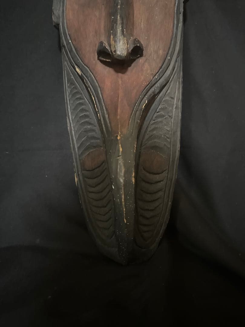 パプアニューギニア アンティーク 木彫り 仮面/62cm/魔除け