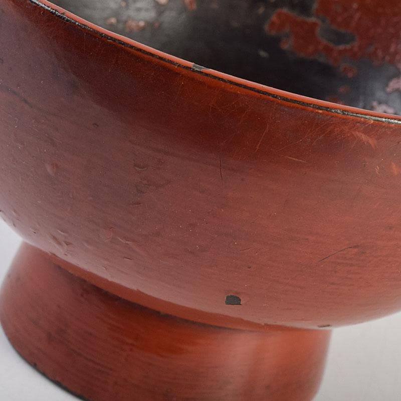 根来塗　時代根来　朱塗　在銘　椀　時代箱　C　R9401