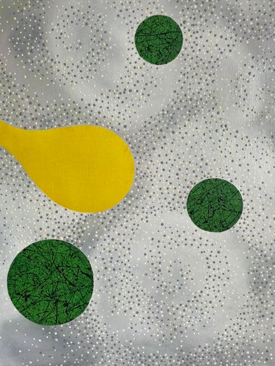 油絵　現代アート　Kumori   作者　あんどうまさひろ　油彩画