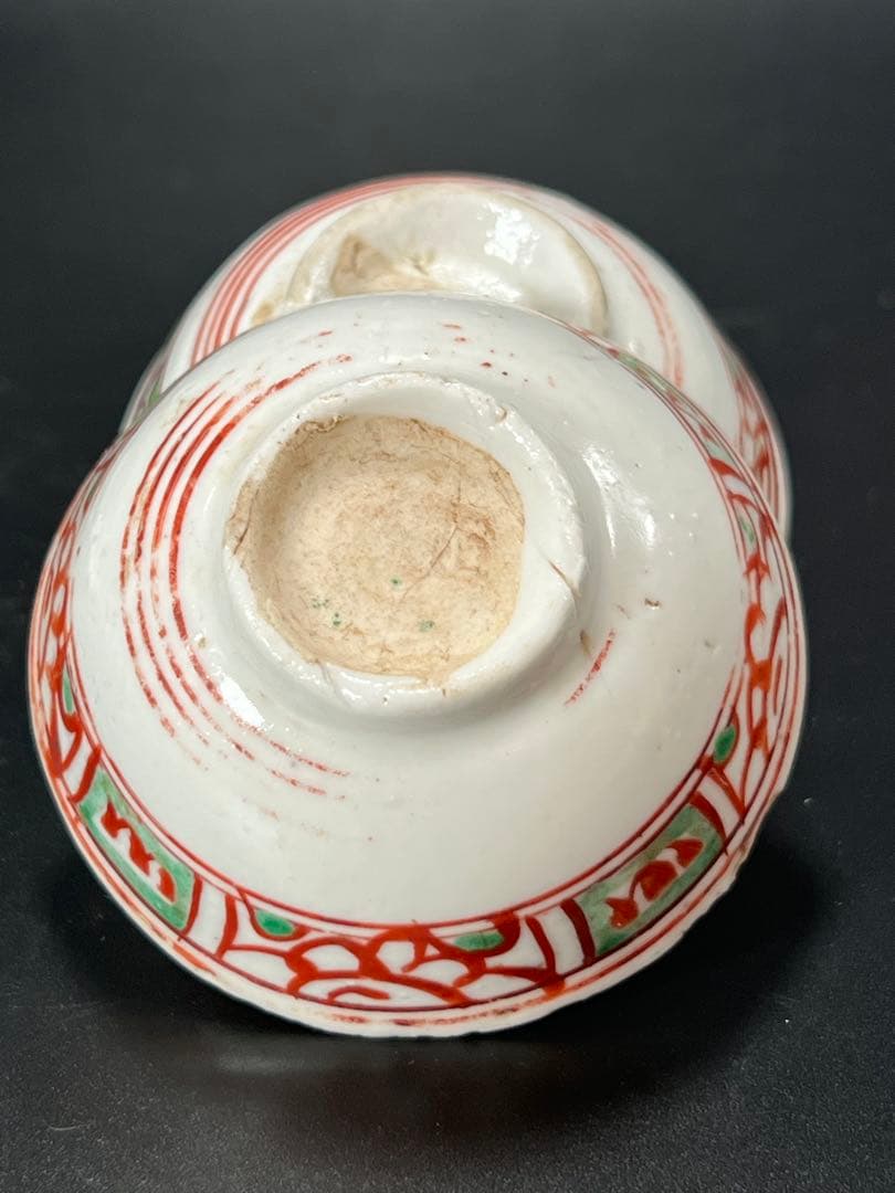 中国明朝時代　赤絵小碗5客 BL2-6