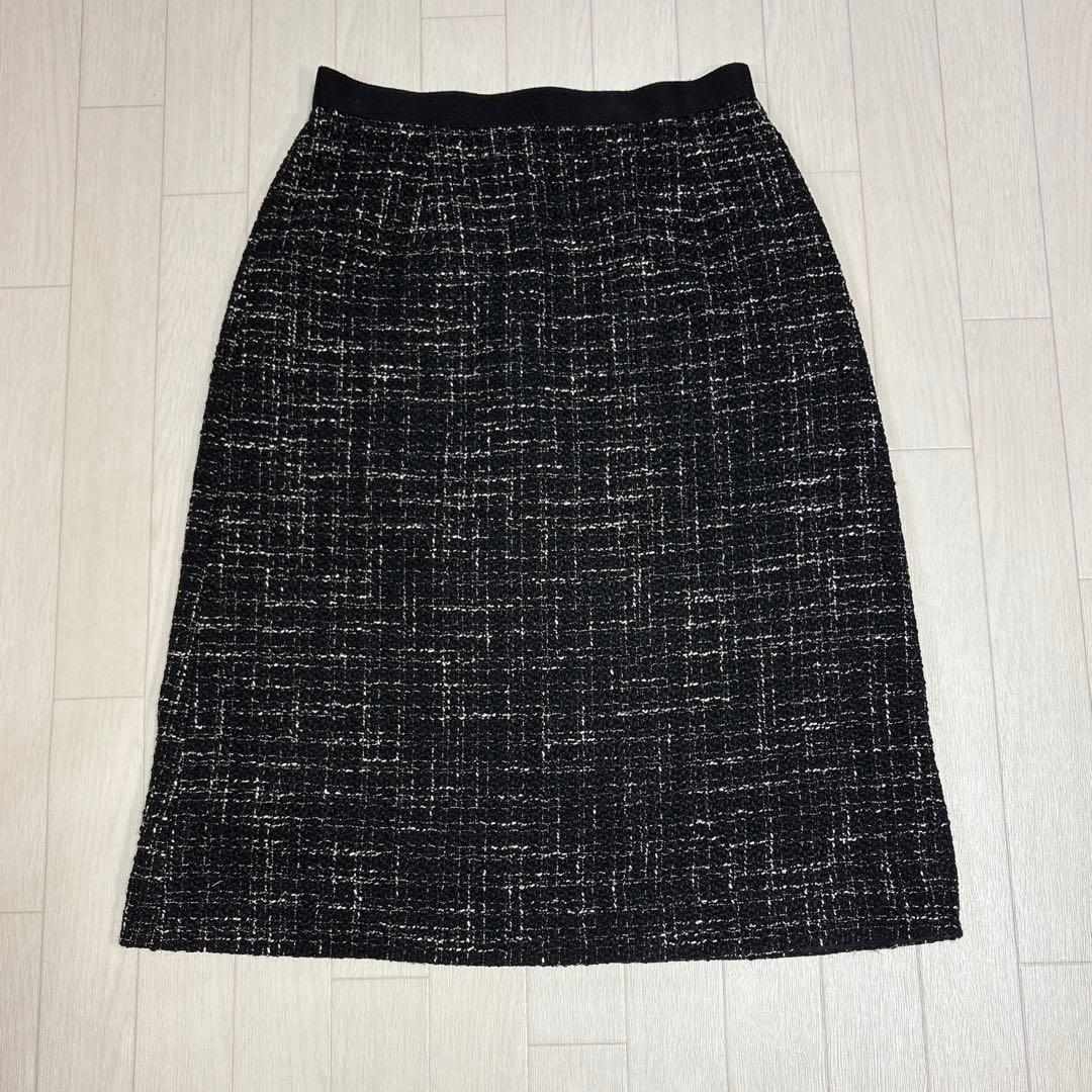極美品 ANAYI アナイ スラブツイードタイト スカート ブラック系 36