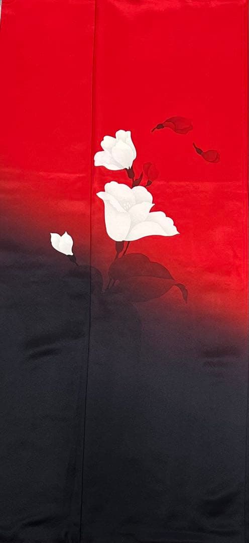 振り袖　フルセット　長襦袢付　赤　黒　ツートーン　成人式　パーティー　665