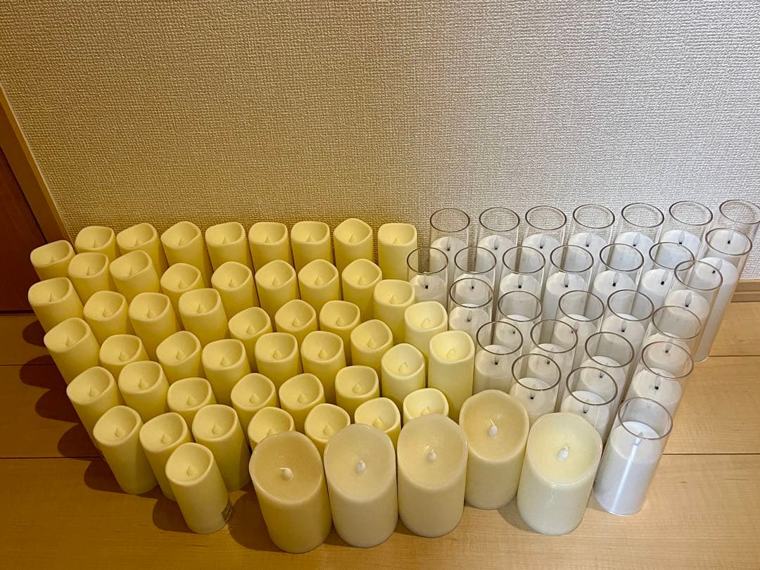 【でぃ】キャンドル LED 3種類 80個セット(電池付き) 結婚式