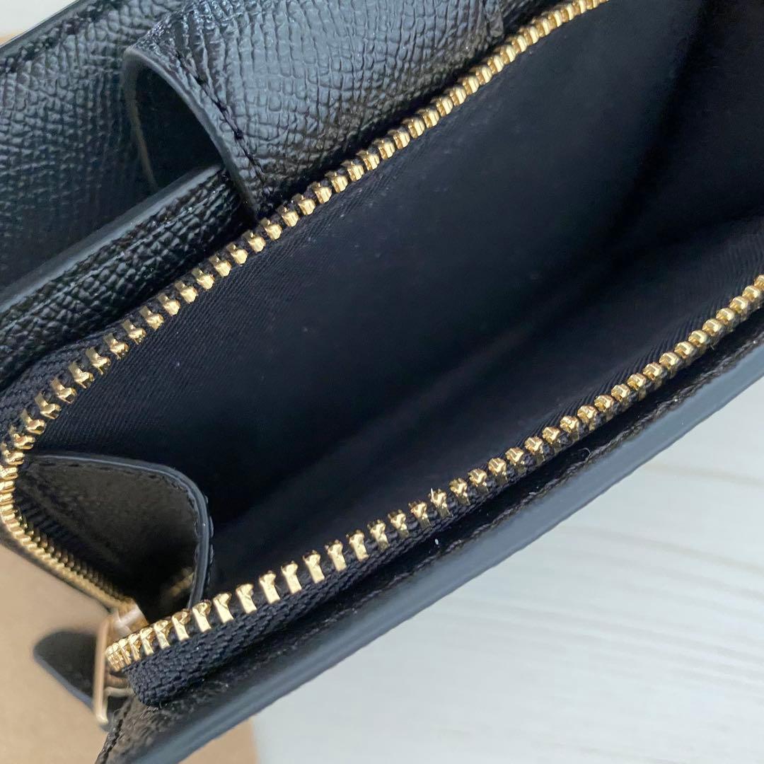 新品　COACH　コーチ 財布 折り財布　２つ折り財布 ブラック