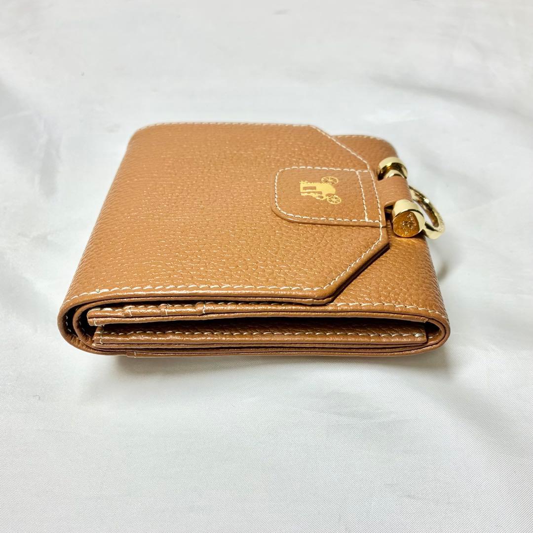 【極美品】 アタオ　rotolo ロトロ 二つ折り財布 シボ革 馬車 キャメル