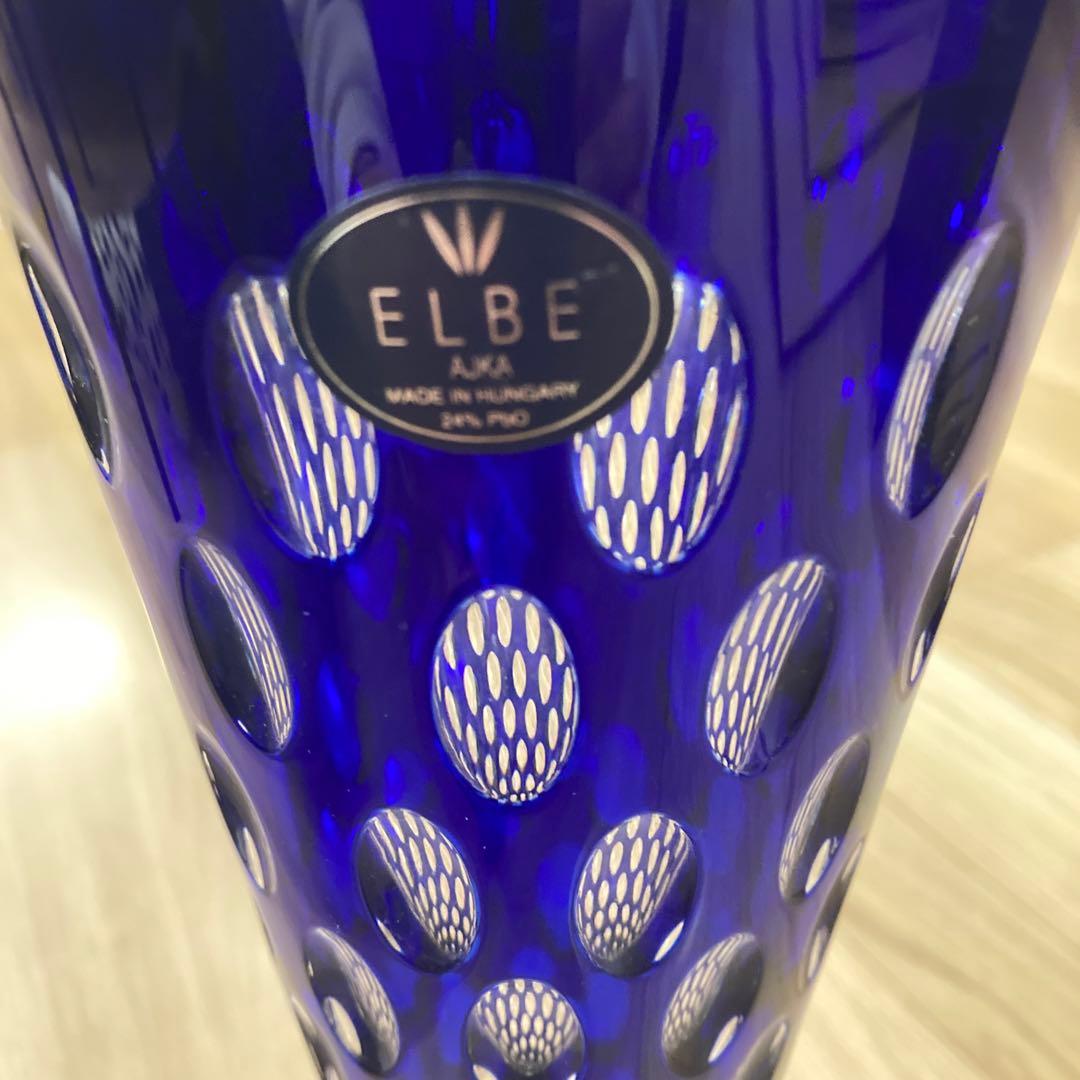 ELBE crystal コバルトブルー 花瓶　希少