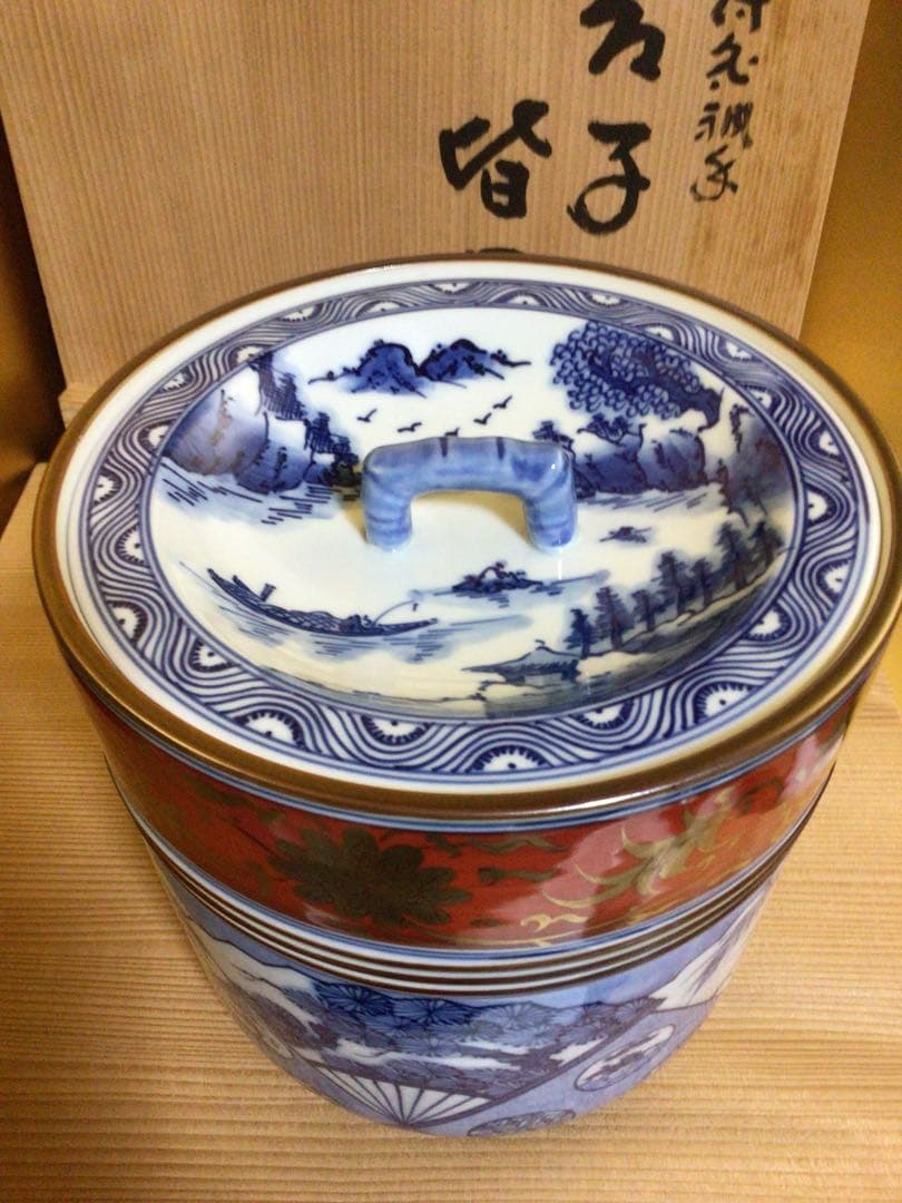 茶道具 染付 皆具 おそらく未使用品 共箱付き