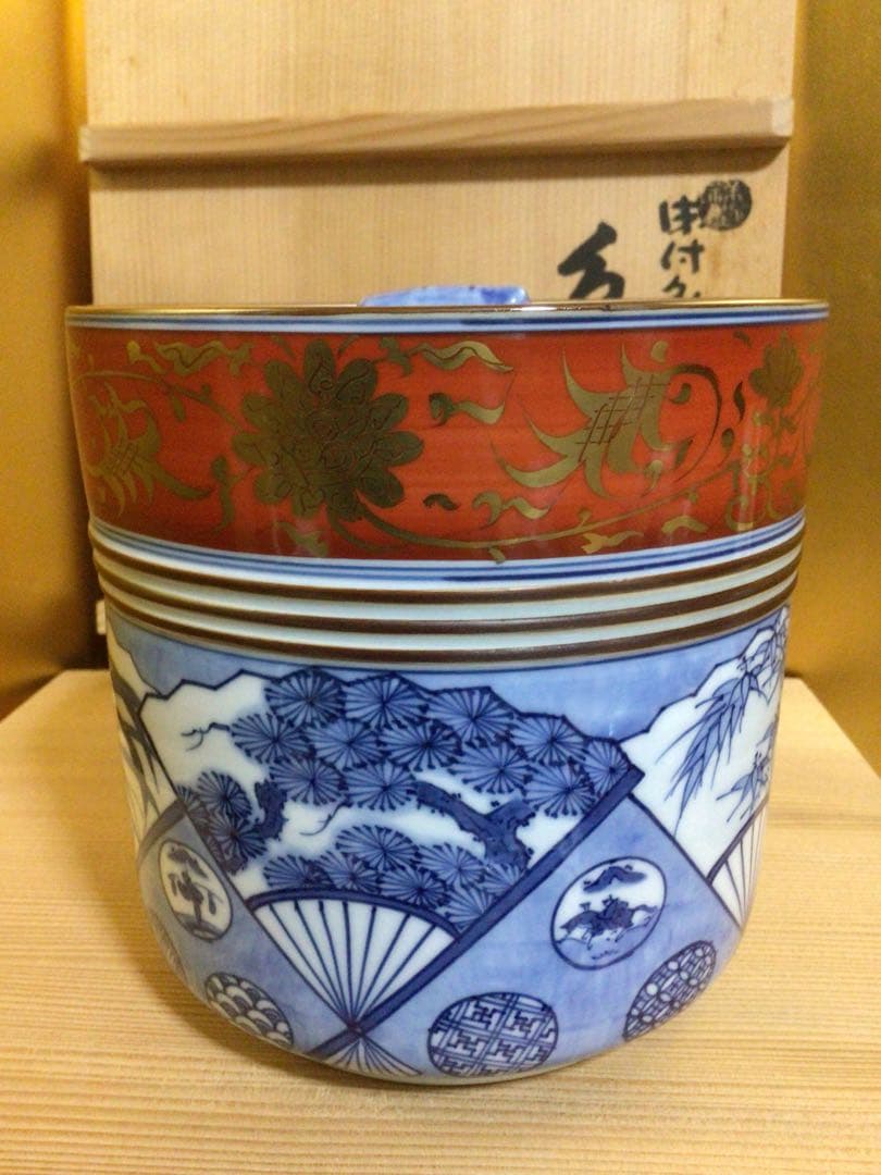 茶道具 染付 皆具 おそらく未使用品 共箱付き