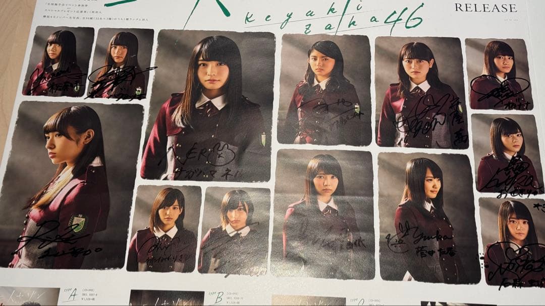 【最終値下げ！】欅坂46 二人セゾン メンバー全員 サイン入りポスター