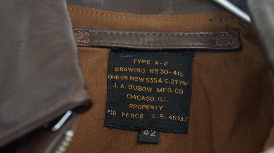 J.A.DUBOW A-2 ロストワールド フライトジャケット ホースレザー４２